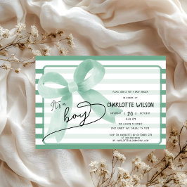 Invitación Es un Baby Shower de tiras de tinta de chico