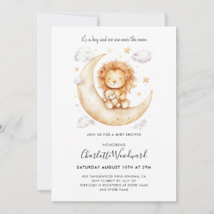 Invitación Es un Baby Shower de un chico de lión
