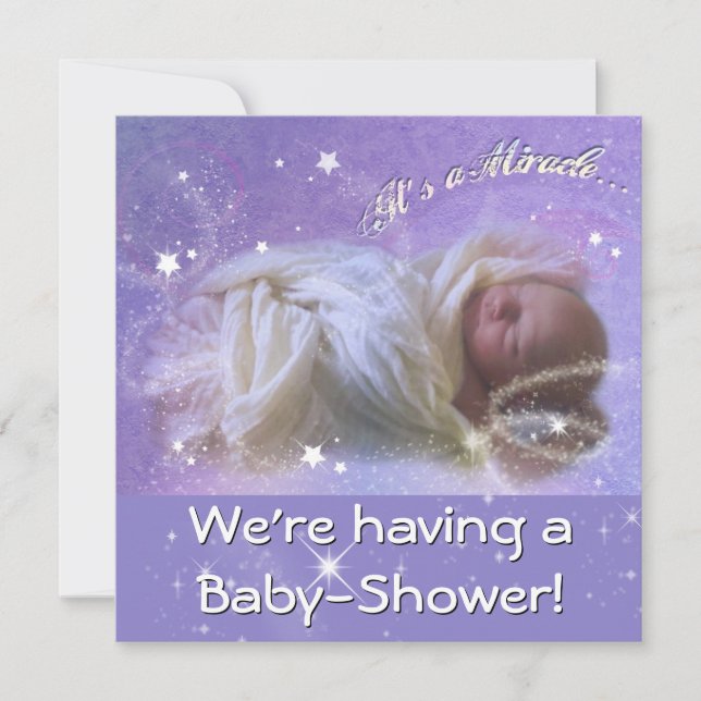Invitación Es un Baby Shower milagroso (Anverso)