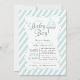Invitación Es un Baby Shower Náutico Náutico de Niño