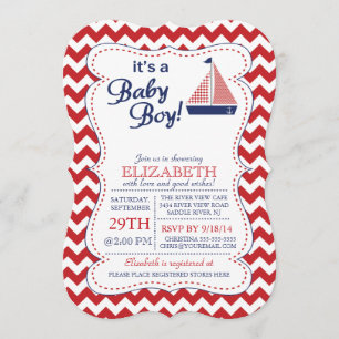 Invitación Es un Baby Shower Náutico Náutico de Niño