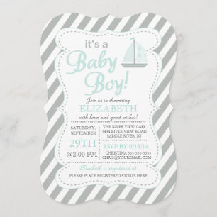 Invitación Es un Baby Shower Náutico Náutico de Niño