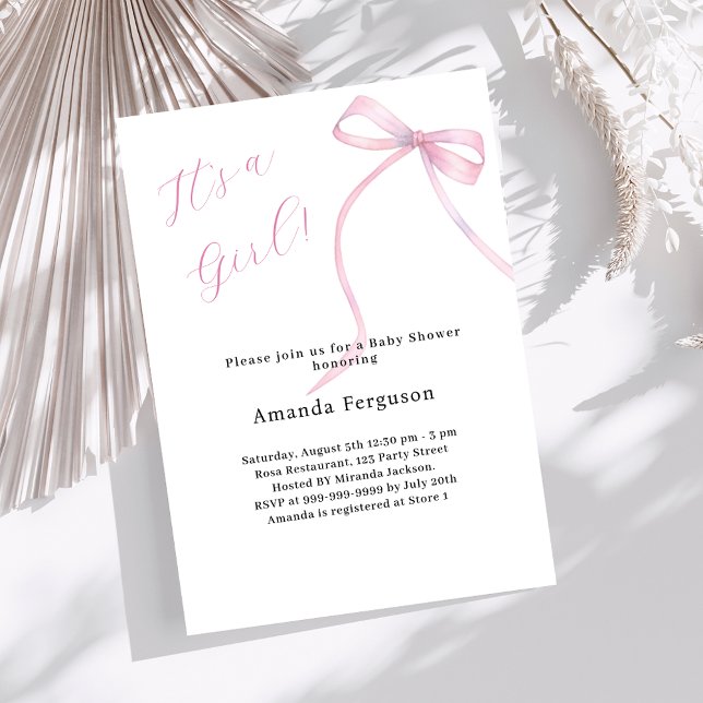Invitación Es un Baby Shower simple y elegante de la proa chi (Subido por el creador)