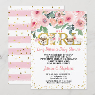 Invitación Es un Baby Shower Woodland de larga distancia Chic