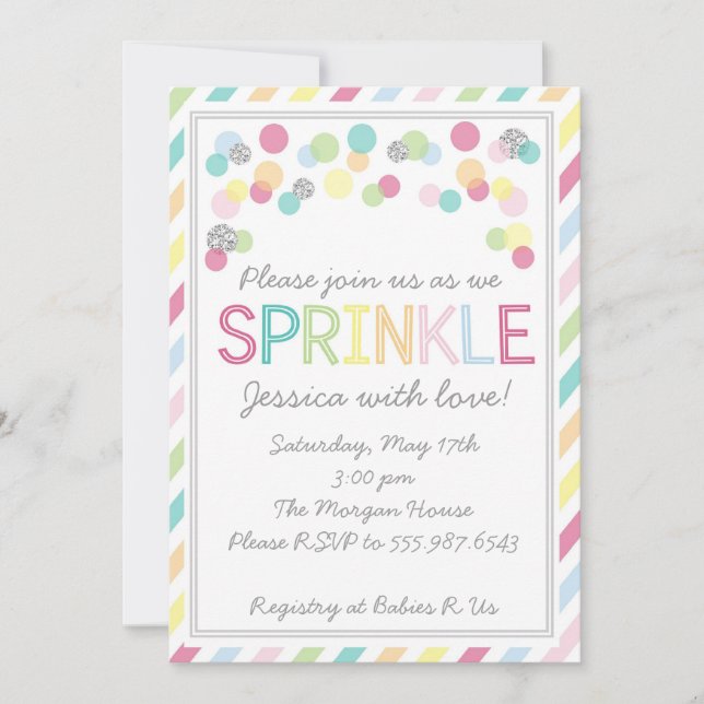 Invitación ¡Es un Baby Sprinkle!Invitación a Baby Shower (Anverso)