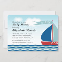 Es un barco de vela de Baby Shower Nautical