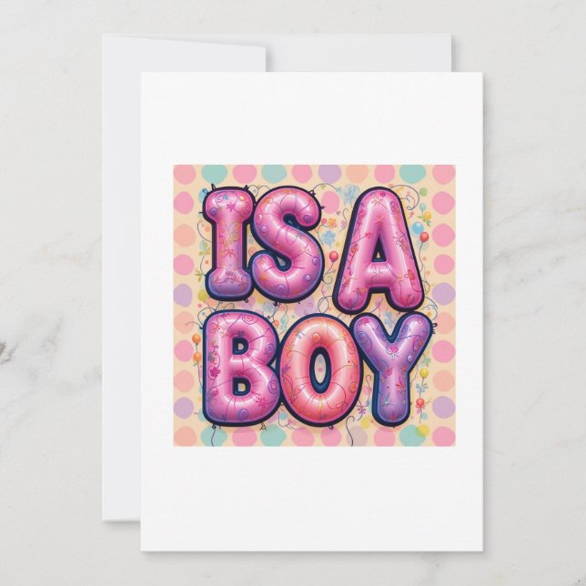 Invitación Es un bebé niño (Anverso)