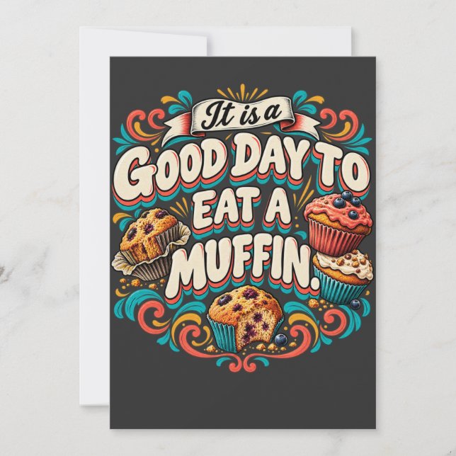 Invitación Es un buen día para comer un muffin (Anverso)
