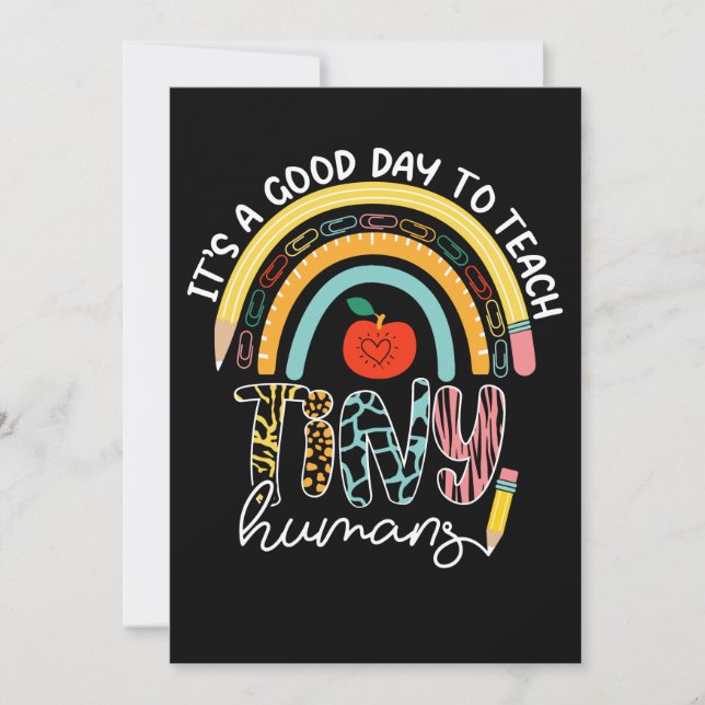 Invitación Es un buen día para enseñar a los humanos pequeños (Anverso)