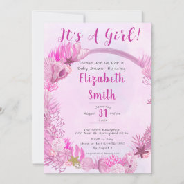 Invitación Es un Chica bajo el agua rosada