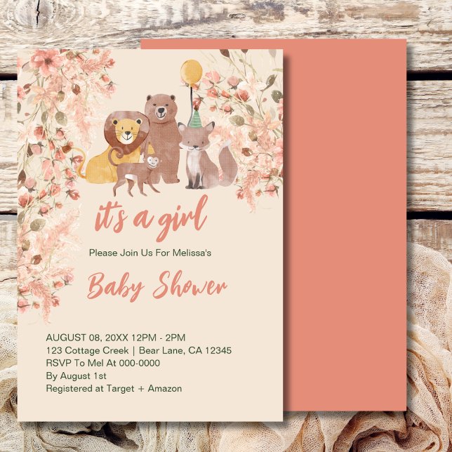 Invitación Es un chica Boho Safari Baby Shower (Subido por el creador)