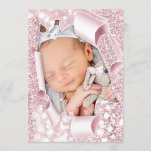 Invitación Es un Chica Chica foto SweetGlitter Baby Shower 3D