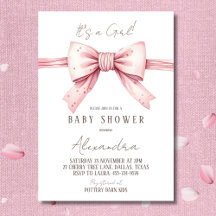 Es un Chica Coquette Pink Bow Baby Shower