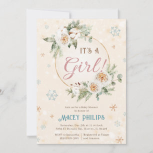 Invitación Es un Chica de invierno maravilla de Baby Shower S