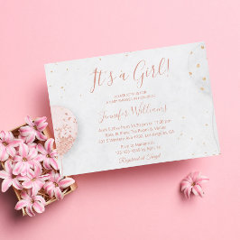 Invitación es un chica, ducha de bebé, globos foto rosa