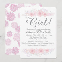 es un chica floral simple ducha de bebé botánico