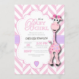 Invitación Es un Chica - Pink Giraffe - Baby Shower