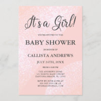 Es un Chica Purpurina rosa Geométrico Baby Shower