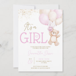 Invitación Es un Chica que podemos esperar a Baby Shower