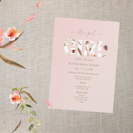 Invitación Es un Chica Rubor Fall Baby Shower II