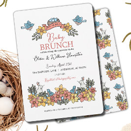 Invitación Es un Chica Springtime Brunch Baby Shower