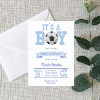 ¡Es un chico! Baby Shower de Blue Soccer Ball