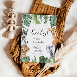 Invitación Es un chico de la selva tropical Safari Baby Showe