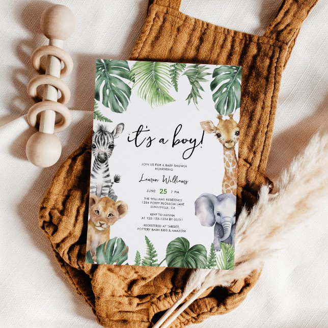 Invitación Es un chico de la selva tropical Safari Baby Showe (Subido por el creador)