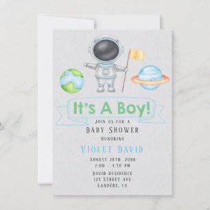 Invitación Es un chico del espacio exterior Baby Shower