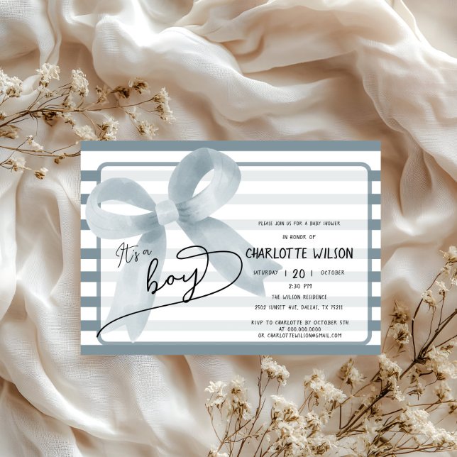 Invitación Es un chico lindo y duro paro azul paro Baby Showe (Subido por el creador)