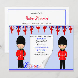 Invitación Es un chico un príncipe real tema de Londres Baby 