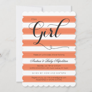 Invitación Es un coral Baby Shower del chica el |