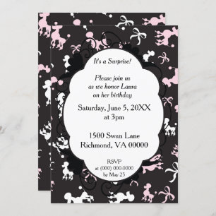 Invitación Es un cumpleaños con temas de Surprise Poodle