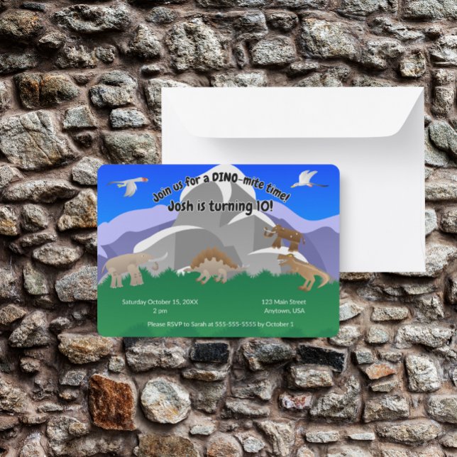 Invitación Es un cumpleaños de DINO-Mite (Subido por el creador)