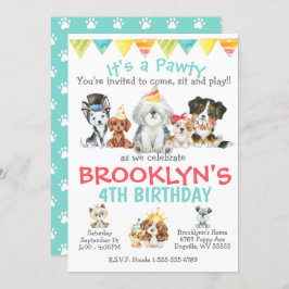 Invitación Es un cumpleaños de un Fiesta de cachorros