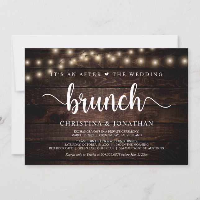 Invitación Es un después del brunch boda, el fusilamiento (Anverso)