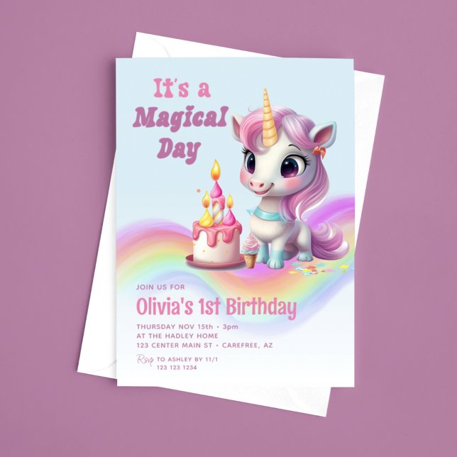 Invitación Es un día mágico Día Azul primer cumpleaños (Subido por el creador)