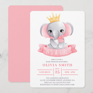 Invitación Es un elefante lindo acuarela de shower de bebé pa