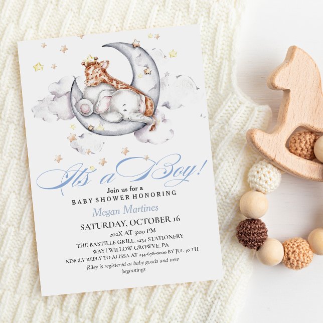 Invitación Es un elefante lindo y un Baby Shower de jirafa (Subido por el creador)