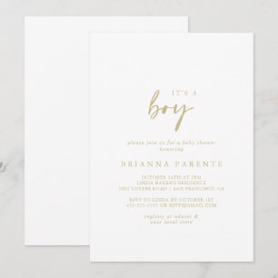 Invitación Es un elegante y joven Baby Shower dorado