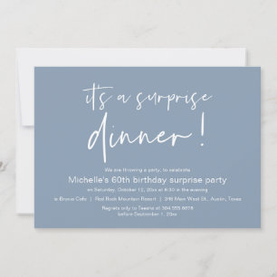 Invitación Es un Fiesta sorprendente de la cena de cumpleaños