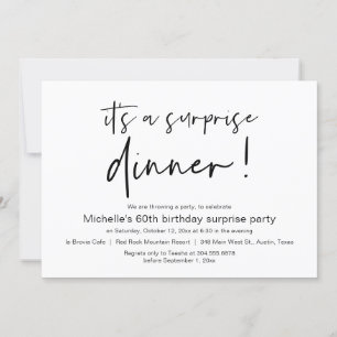 Invitación Es un Fiesta sorprendente de la cena de cumpleaños