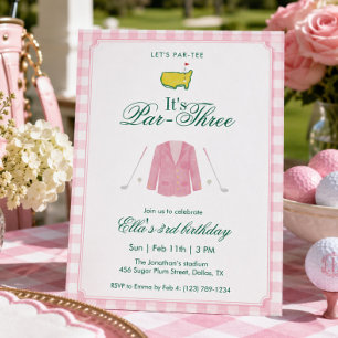 Invitación Es un golf de par tres cumpleaños 3º Cumpleaños Pi