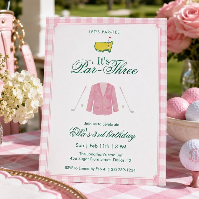 Invitación Es un golf de par tres cumpleaños 3º Cumpleaños Pi (Subido por el creador)