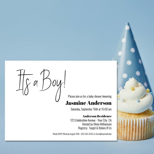 Invitación Es un joven Baby Shower Minimalista moderno (Subido por el creador)