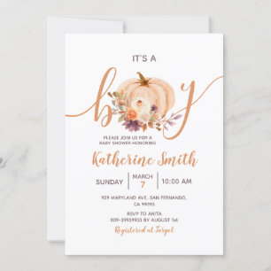 Invitación Es un joven calabaza Rustic Floral Baby Shower