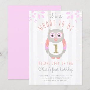 Invitación Es un montón ser una lechuza de Woodland primer cu