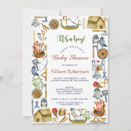 Invitación Es un niño acuarela Fiesta Baby Shower