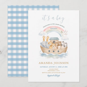 Invitación Es un Niño Arca de Noé Baby Shower