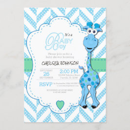 Invitación Es un niño - Baby Blue Giraffe - Baby Shower